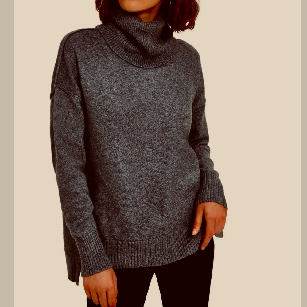 BARTOLINI Made In Italy Wool Cashmere Blend Turtleneck Sweater Large